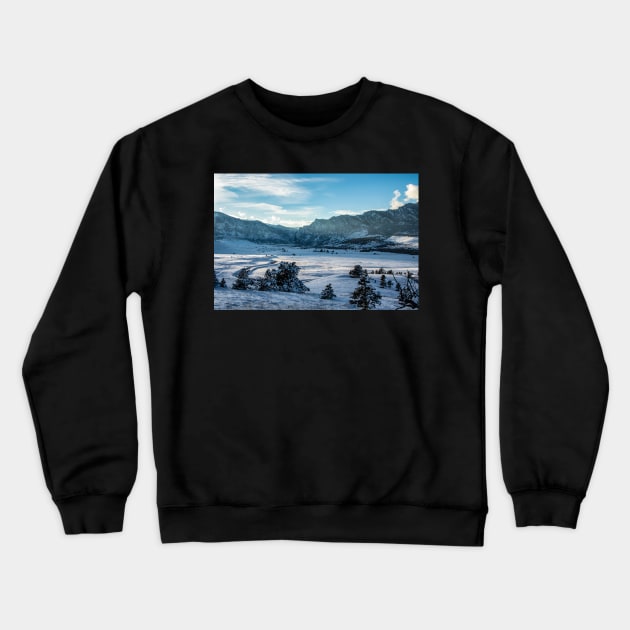 Winter Scene Near Sunset Crewneck Sweatshirt by jecphotography